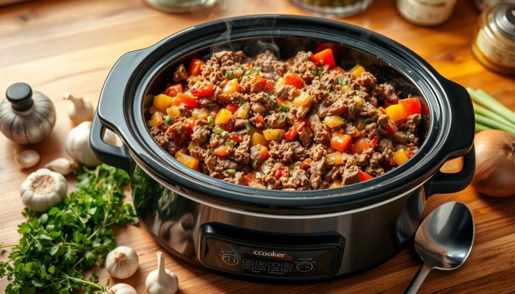 can you cook ground beef in a crock pot