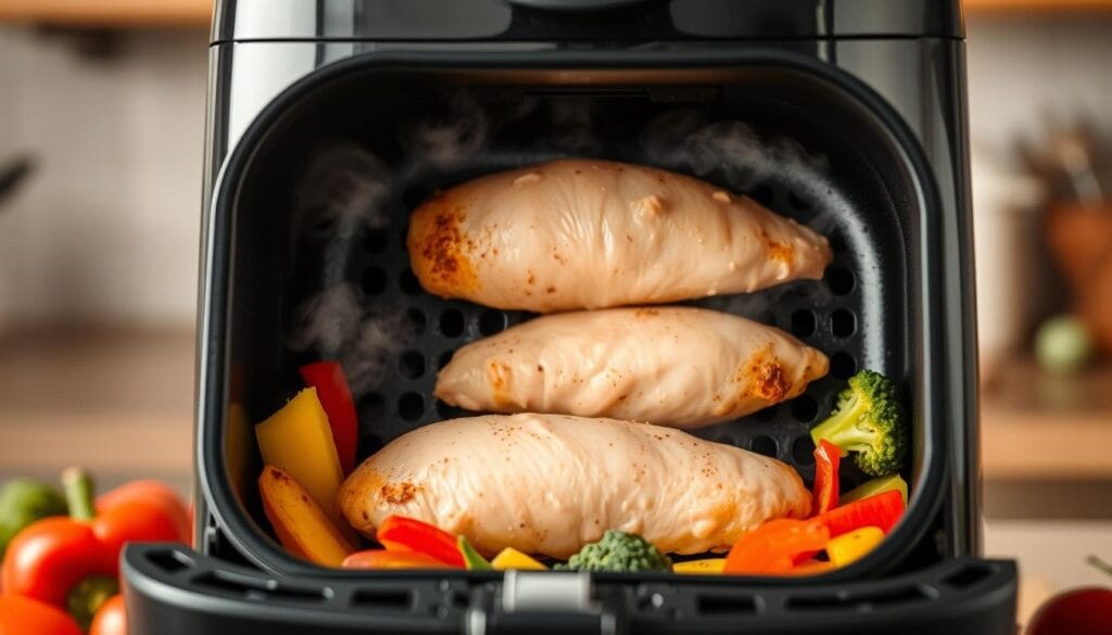 Air Fryer Chicken Breast Cooking Process