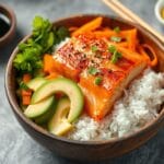 salmon rice bowl